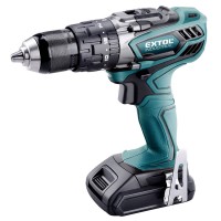 8791110 EXTOL 18V Li-ion 4 pole motor 2000mAh Industrial two speed electrical powerful cordless drill screwdriver with hammer